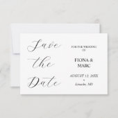 Eenvoudige kalligrafie elegante save the date kaar (Voorkant)