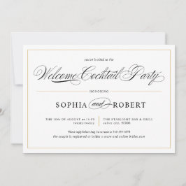 Eenvoudige kalligrafie Elegante Welkom Cocktail Pa Kaart