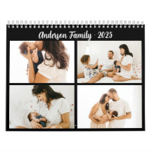Eenvoudige kalligrafie familie Foto Collage Black