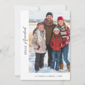 Eenvoudige kalligrafie Feliz Navidad Kerstfoto Feestdagenkaart (Voorkant)