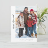 Eenvoudige kalligrafie Feliz Navidad Kerstfoto Feestdagenkaart (Staand voorkant)