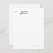 Eenvoudige kalligrafie Foto bruiloft Dank u Postca Briefkaart (Voorkant / Achterkant)