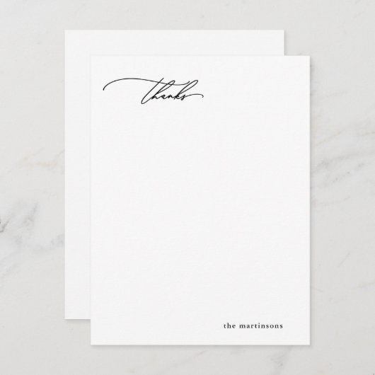 Eenvoudige kalligrafie Foto bruiloft Dank u Postca Briefkaart (Voorkant / Achterkant)