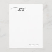 Eenvoudige kalligrafie Foto bruiloft Dank u Postca Briefkaart (Voorkant)