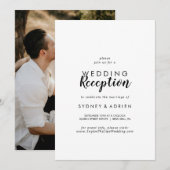 Eenvoudige kalligrafie foto bruiloftsreceptie alle kaart (Voorkant / Achterkant)