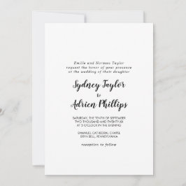 Eenvoudige kalligrafie Foto Formele bruiloft Kaart