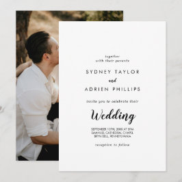 Eenvoudige kalligrafie Foto Informal Wedding Kaart