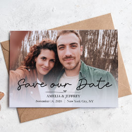 Eenvoudige kalligrafie foto save the date
