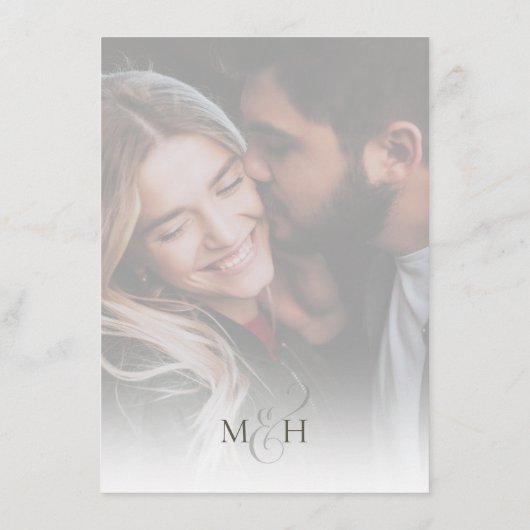 Eenvoudige kalligrafie Foto Terracotta | QR-code R Informatiekaartje (Achterkant)