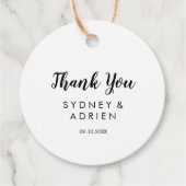 Eenvoudige kalligrafie Foto Weddenschap Bedankt Bedankjes Labels (Voorkant)