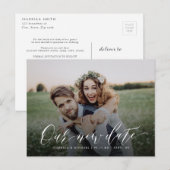 Eenvoudige kalligrafie foto wijzigen van de datum briefkaart (Voorkant / Achterkant)