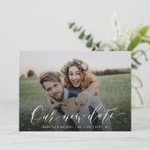 Eenvoudige kalligrafie foto wijzigen van de datum kaart (Staand voorkant)