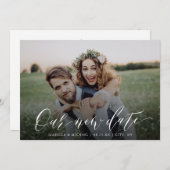 Eenvoudige kalligrafie foto wijzigen van de datum kaart (Voorkant / Achterkant)