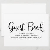 Eenvoudige kalligrafie | "Gastenboek" Huwelijk bor Kaart (Voorkant / Achterkant)