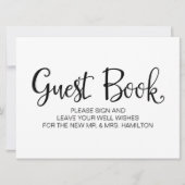 Eenvoudige kalligrafie | "Gastenboek" Huwelijk bor Kaart (Voorkant)