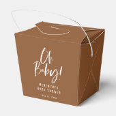 Eenvoudige kalligrafie Genderneutraal Baby shower Bedankdoosjes (Achterkant)