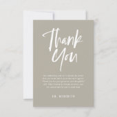 Eenvoudige kalligrafie Genderneutraal Baby shower Bedankkaart (Voorkant)