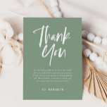 Eenvoudige kalligrafie Genderneutraal Baby shower Bedankkaart<br><div class="desc">Eenvoudige kalligrafie Genderneutraal Baby shower bedankpas heeft een leuke en moderne kalligrafie op gedurfde,  effen kleuren.</div>