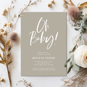 Eenvoudige kalligrafie Genderneutraal Baby shower Kaart