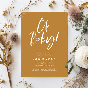 Eenvoudige kalligrafie Genderneutraal Baby shower Kaart