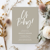 Eenvoudige kalligrafie Genderneutraal Baby shower Kaart