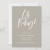 Eenvoudige kalligrafie Genderneutraal Baby shower Kaart (Voorkant)