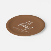 Eenvoudige kalligrafie Genderneutraal Baby shower Papieren Bordje (Gekanteld)