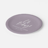 Eenvoudige kalligrafie Genderneutraal Baby shower Papieren Bordje (Gekanteld)