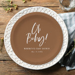Eenvoudige kalligrafie Genderneutraal Baby shower Papieren Bordje<br><div class="desc">Eenvoudige kalligrafie Gender Neutral Baby showers papieren borden zijn voorzien van een leuke en moderne kalligrafie op gedurfde,  effen kleuren.</div>