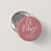 Eenvoudige kalligrafie Genderneutraal Baby shower Ronde Button 3,2 Cm (Voorkant /achterkant)