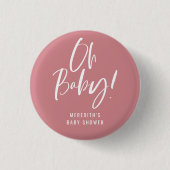 Eenvoudige kalligrafie Genderneutraal Baby shower Ronde Button 3,2 Cm (Voorkant)