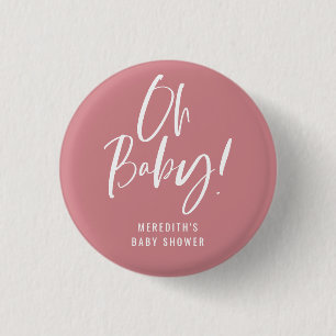 Eenvoudige kalligrafie Genderneutraal Baby shower Ronde Button 3,2 Cm