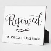 Eenvoudige kalligrafie gereserveerde zitplaats fotoplaat (Zijkant)