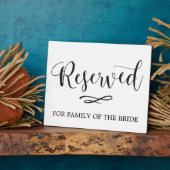 Eenvoudige kalligrafie gereserveerde zitplaats fotoplaat (Zijkant)