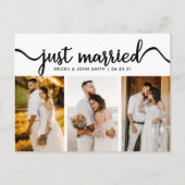 Eenvoudige kalligrafie gewoon gehuwde fotografie aankondigingskaart (Voorkant)