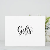 Eenvoudige kalligrafie | "Gifts" Wedding Sign (Staand voorkant)