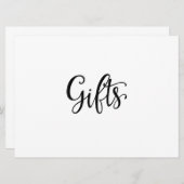 Eenvoudige kalligrafie | "Gifts" Wedding Sign (Voorkant / Achterkant)