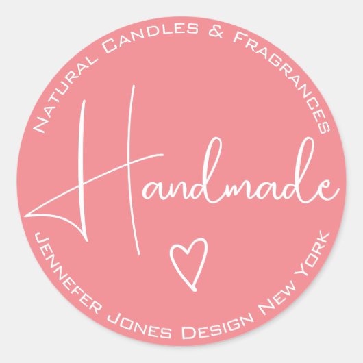 Eenvoudige kalligrafie Girly Pink Handmade Labels (Voorkant)