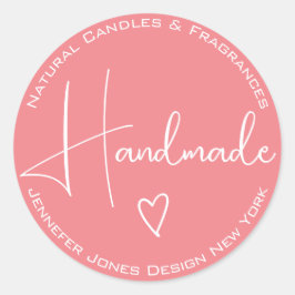 Eenvoudige kalligrafie Girly Pink Handmade Labels