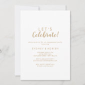 Eenvoudige kalligrafie|Gold Back Let's Celebrate P Kaart (Voorkant)