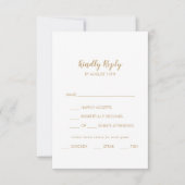 Eenvoudige kalligrafie|Gold Back Menu Keuze RSVP (Voorkant)