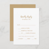 Eenvoudige kalligrafie|Gold Back Menu Keuze RSVP (Voorkant / Achterkant)