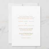 Eenvoudige kalligrafie|Gold Back Traditional Weddi Kaart (Voorkant)
