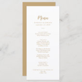 Eenvoudige kalligrafie|Gold Back Weddenmenu Menu (Voorkant / Achterkant)