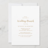 Eenvoudige kalligrafie|Gold Back Wedding Brunch Kaart (Voorkant)
