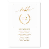 Eenvoudige kalligrafie Gold Foil Wedding Table Kaa Kaart (Achterkant)