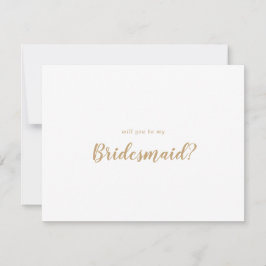 Eenvoudige kalligrafie|Gold Foto's Mijn Bridesmaid Notitiekaartje