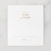 Eenvoudige kalligrafie|Gold Inside Wedding Place C Plaatskaartje (Buitenkant ongevouwen)