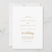 Eenvoudige kalligrafie|Gold Photo Informal Wedding Kaart (Voorkant)