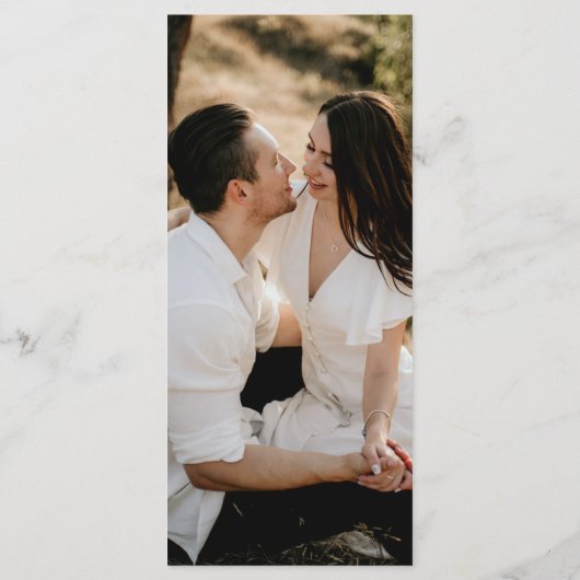 Eenvoudige kalligrafie|Gold Photo Weddenrenmenu Menu (Achterkant)